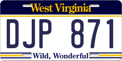 WV license plate DJP871