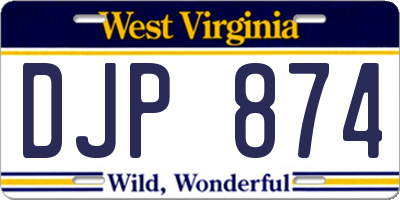 WV license plate DJP874