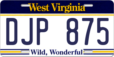 WV license plate DJP875