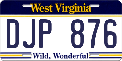 WV license plate DJP876