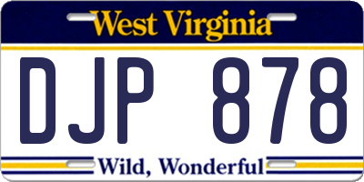 WV license plate DJP878