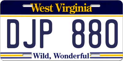 WV license plate DJP880
