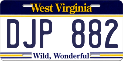 WV license plate DJP882