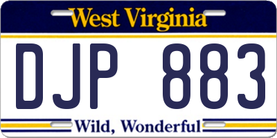 WV license plate DJP883