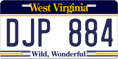WV license plate DJP884