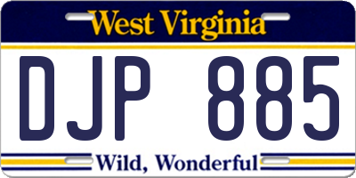 WV license plate DJP885