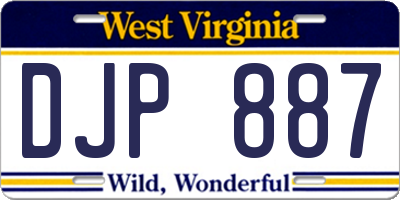WV license plate DJP887