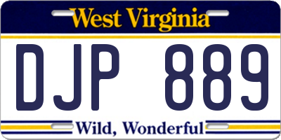 WV license plate DJP889