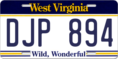 WV license plate DJP894