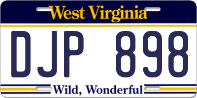 WV license plate DJP898