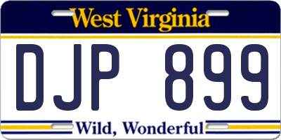 WV license plate DJP899