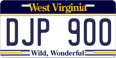 WV license plate DJP900
