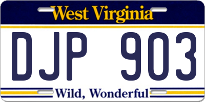 WV license plate DJP903