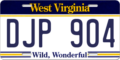 WV license plate DJP904