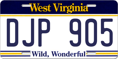 WV license plate DJP905
