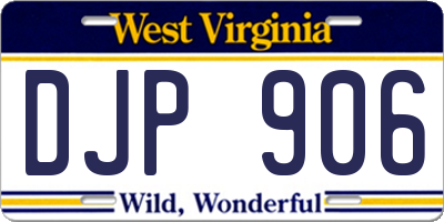 WV license plate DJP906