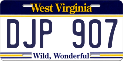 WV license plate DJP907