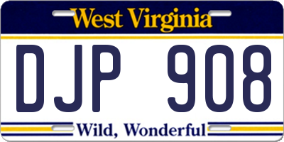 WV license plate DJP908
