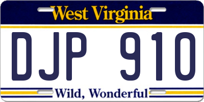 WV license plate DJP910