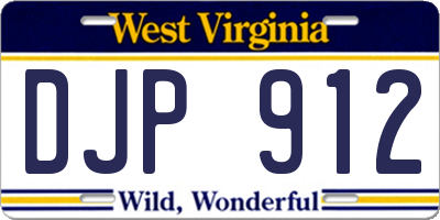 WV license plate DJP912