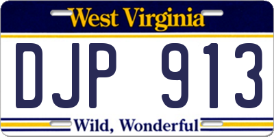 WV license plate DJP913