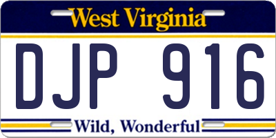 WV license plate DJP916