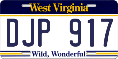 WV license plate DJP917