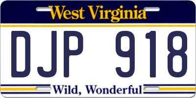 WV license plate DJP918