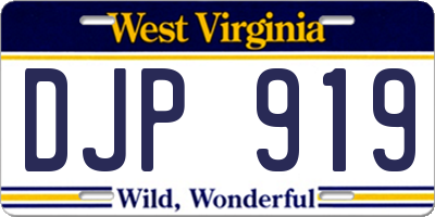 WV license plate DJP919
