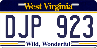 WV license plate DJP923
