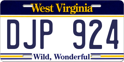 WV license plate DJP924