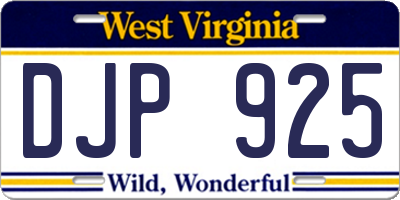 WV license plate DJP925