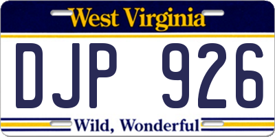 WV license plate DJP926