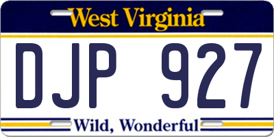 WV license plate DJP927