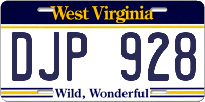 WV license plate DJP928