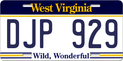 WV license plate DJP929