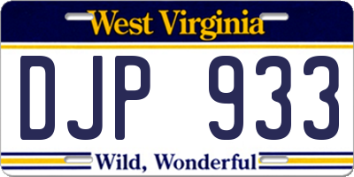 WV license plate DJP933