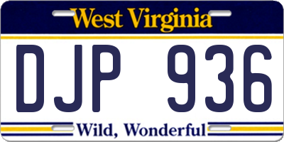 WV license plate DJP936