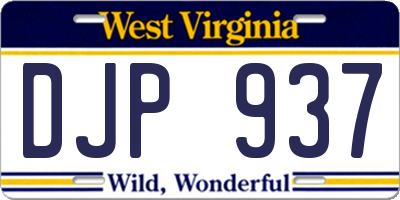 WV license plate DJP937