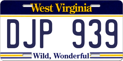 WV license plate DJP939