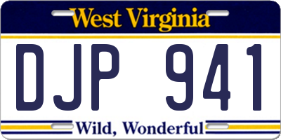WV license plate DJP941