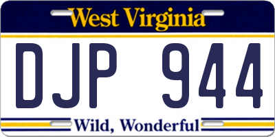 WV license plate DJP944