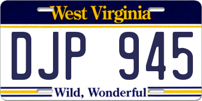 WV license plate DJP945