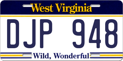 WV license plate DJP948