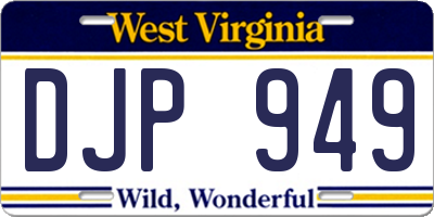 WV license plate DJP949