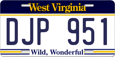 WV license plate DJP951