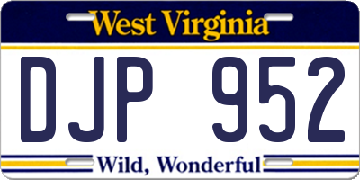 WV license plate DJP952