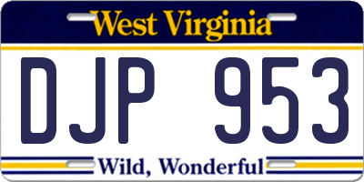 WV license plate DJP953