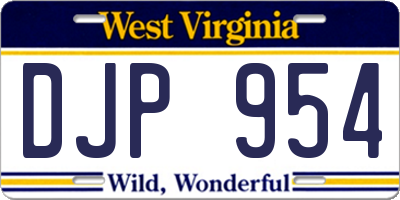 WV license plate DJP954