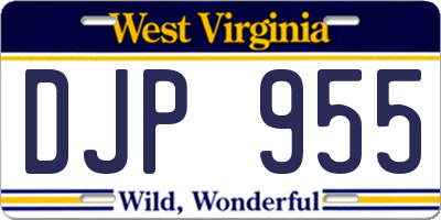 WV license plate DJP955